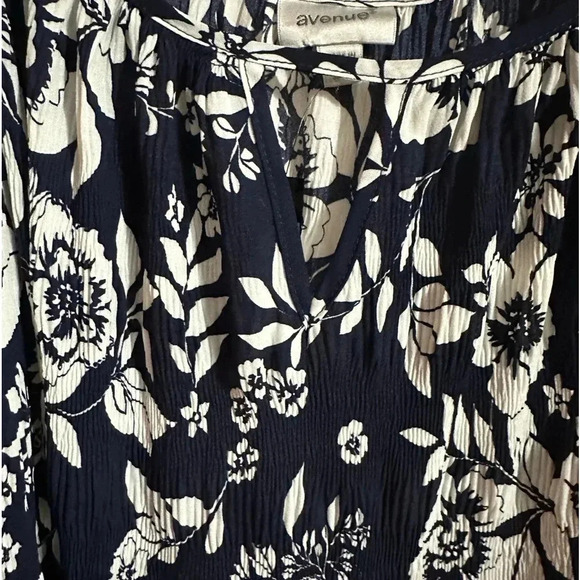 Avenue top pleat print navy blossom size 30/32 - Picture 5 of 10